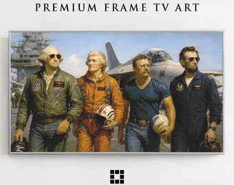 Fighter Pilot Presidents Frame TV Art, Vintage Aviation Team Samsung Art Mode Download