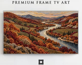 Samsung Frame TV Art, Fiume di Rame, Arazzo Folcloristico Autunnale, Download Modalità Arte