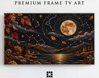 Samsung Frame TV Art, Carta celeste autunnale, Arazzo popolare autunnale, Download modalità artistica