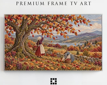 Samsung Frame TV Art, The Apple Gatherers, Autumn Folk Tapestry, Download in modalità artistica