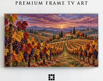 Samsung Frame TV Art, Vigneto in ottobre, Arazzo popolare autunnale, Download modalità artistica