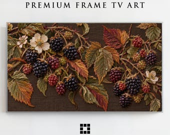 Samsung Frame TV Art, Raccolta di more selvatiche, Arazzo popolare autunnale, Download in modalità artistica