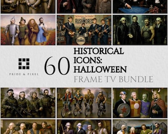 60 Funny Historical Halloween Art Bundle for Samsung Frame TV | Presidents and Famous Figures