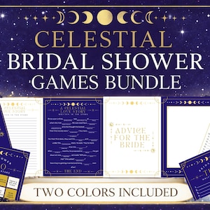 Celestial Bridal Shower Games Bundle | Moon & Stars (Instant Download)