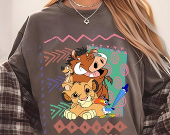 Retro Lion King Comfort Colors Shirt, Simba, Timon & Pumbaa