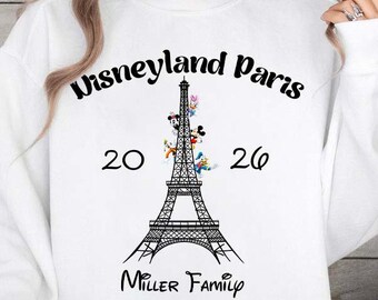 Paris Disneyland Family Sweatshirt, Mickey and Friends Eiffel Tower