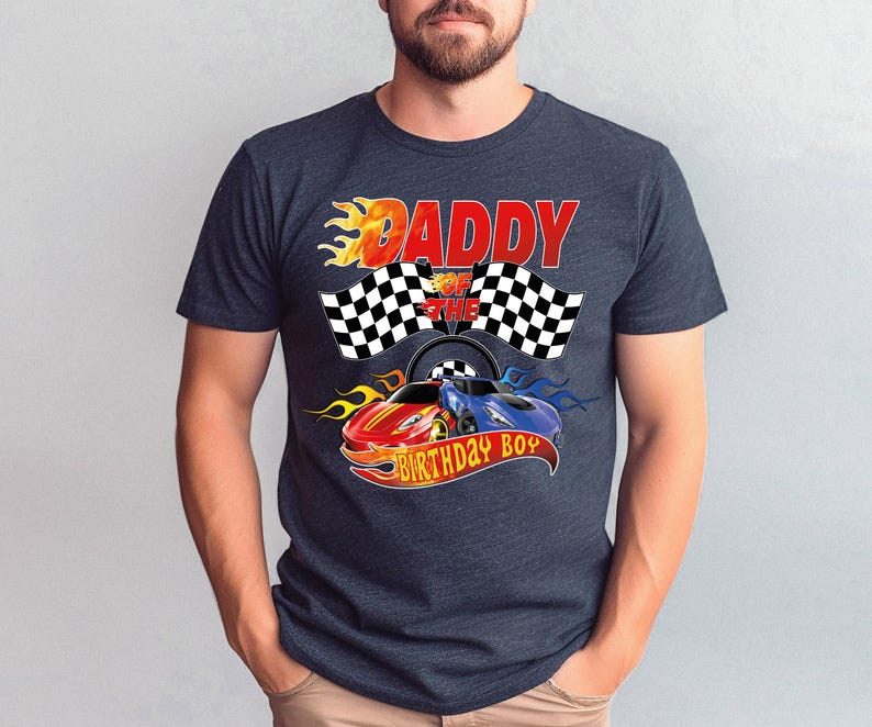 Birthday Boy Fire Race Wheel Custom Family Birthday Theme Shirts image 4