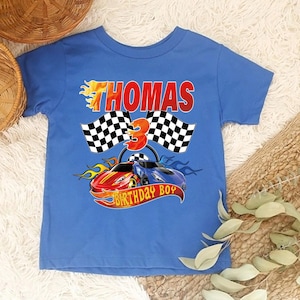 Birthday Boy Fire Race Wheel Custom Family Birthday Theme Shirts image 2