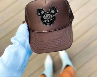 Custom Star Wars Mickey Ears Trucker Hat, Disneyland Adult & Youth