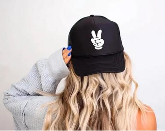 Mickey Peace Sign Trucker Hat
