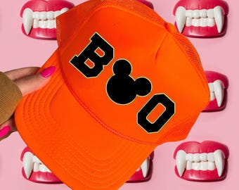 Disney Halloween Trucker Hat, Mickey & Minnie Boo Hat