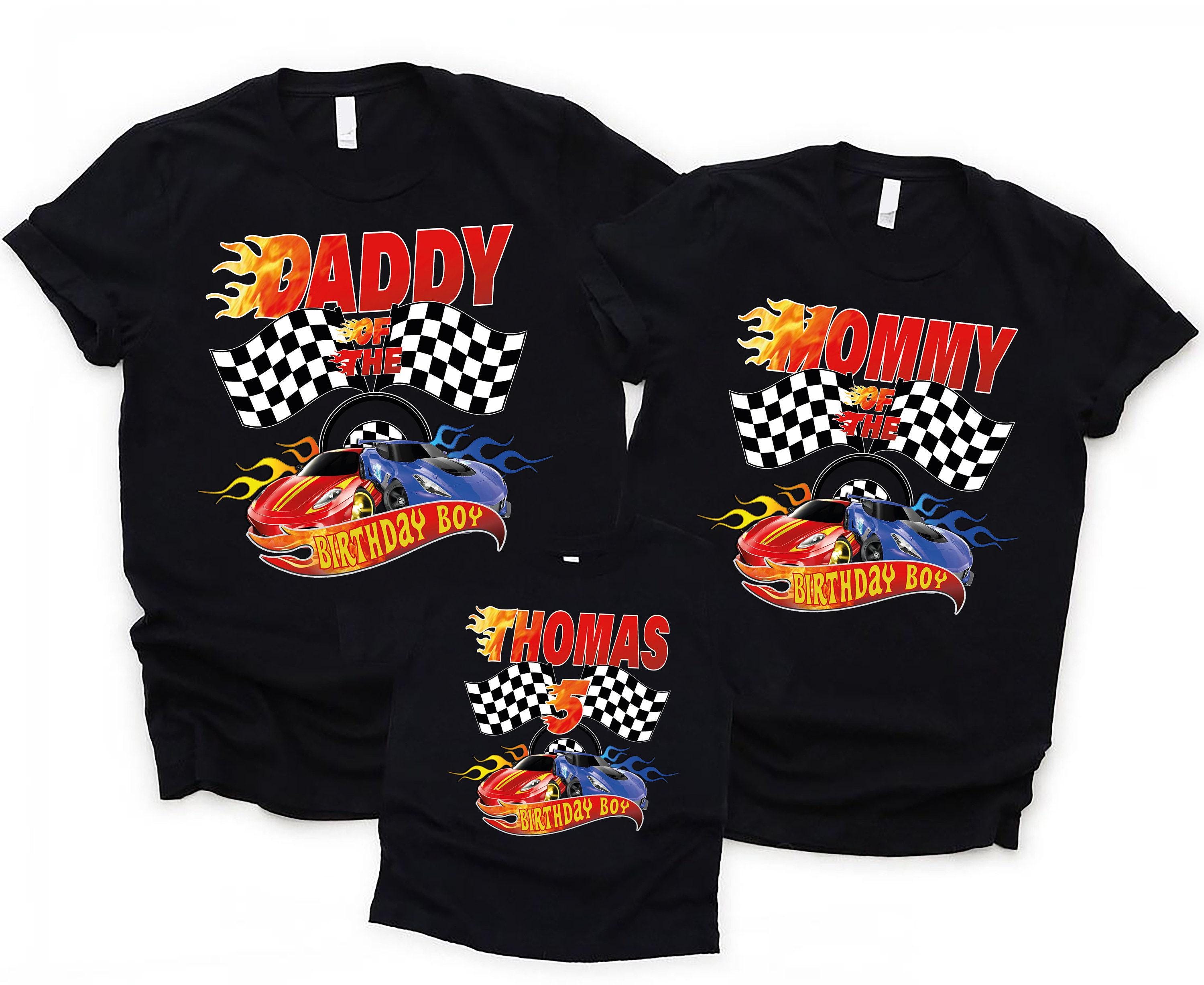 Birthday Boy Fire Race Wheel Custom Family Birthday Theme Shirts