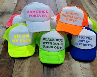 Bachelorette Party Trucker Hat, Funny Neon Gifts, Inappropriate Sayings