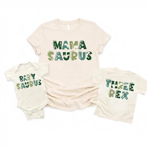 MamaSaurus DadaSaurus Tees, Matching Family Dinosaur Birthday Shirts, Kids Dino Tee, Mommy and Me Family Tees, Mom Dad Dino Tees
