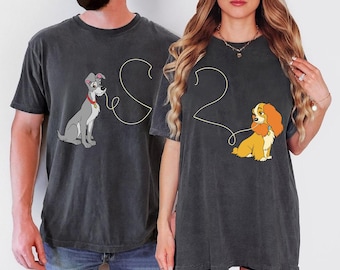 Lady And The Tramp Spaghetti Couples Comfort Colors Shirt
