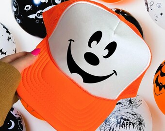 Pumpkin Mickey Hat, Disneyland Halloween, Disney Trucker Hat