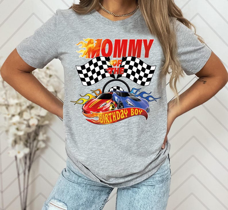 Birthday Boy Fire Race Wheel Custom Family Birthday Theme Shirts image 3