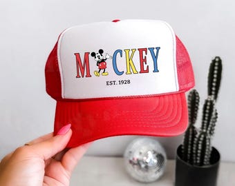 Mickey Mouse Trucker Hat, Disney Adult Cap