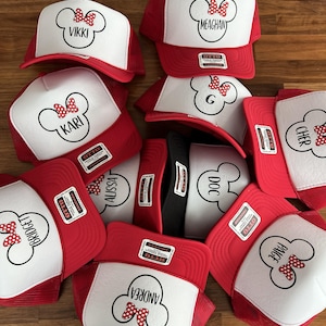 Mouse Head SnapBack Hat, Matching Family Disney Caps, Custom Mickey and Minnie Trucker