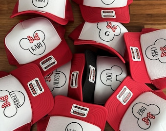 Mouse Head SnapBack Hat, Matching Family Disney Caps, Custom Mickey and Minnie Trucker