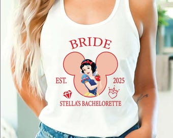 Personalized Disney Princess Bride Team Bride Shirt, Bachelorette Tank Top, Bachelorette Shirts Princesses, Disney Bachelorette Shirts