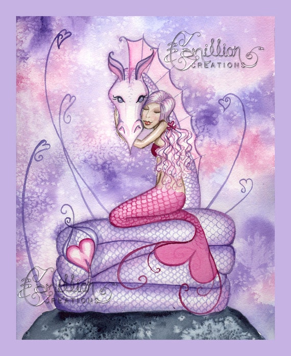 BABY SEA DRAGON MermaidPrint from Original Painting By Camille Grimshaw