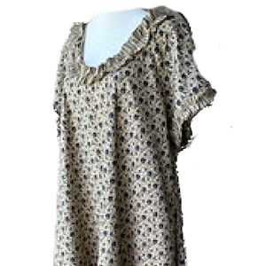Ladies cotton Lynette dress with short sleeves and ruffles