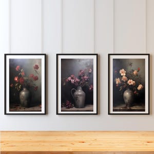 Vintage Botanical Print Set: Elegant Floral Wall Art (Digital Download