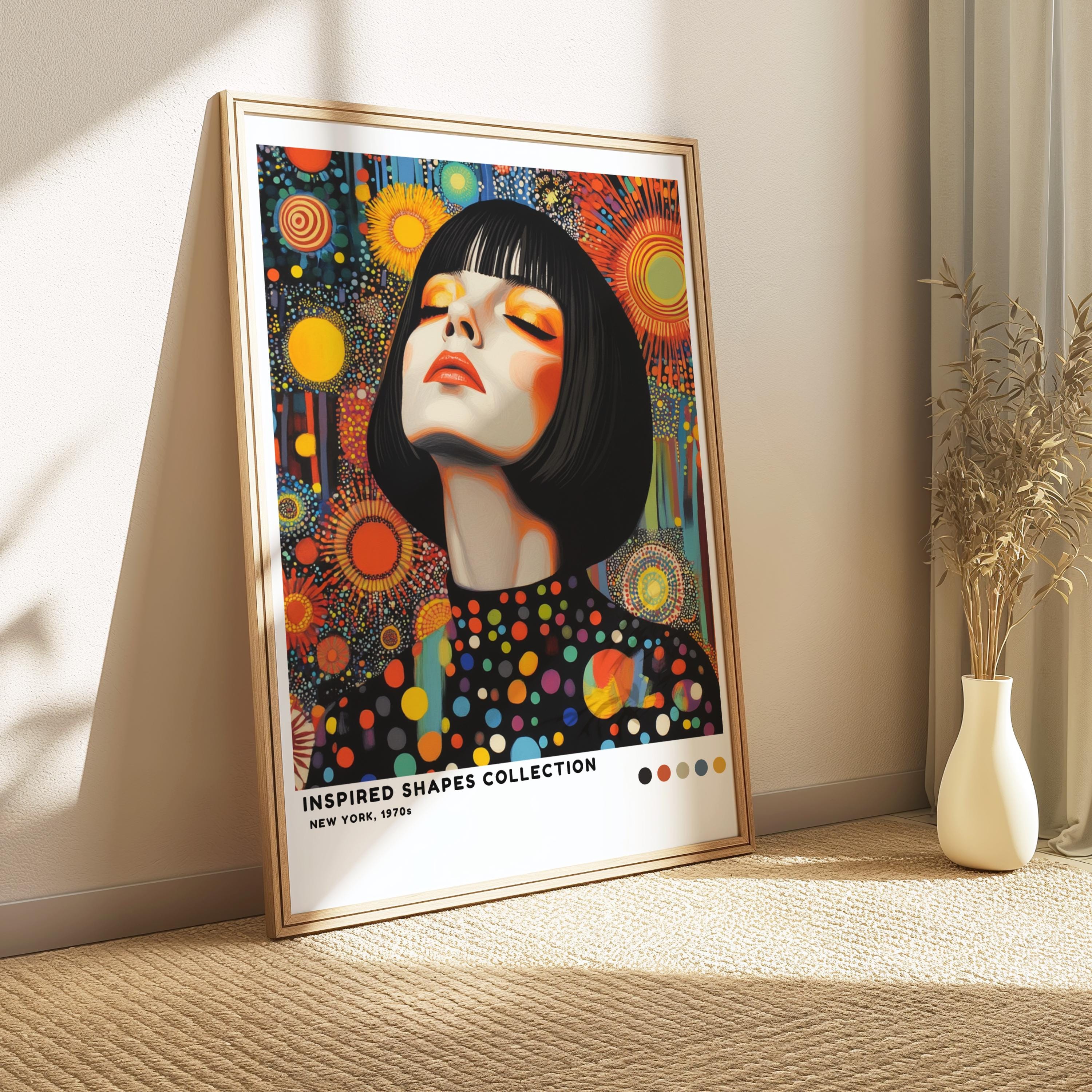 Yayoi Kusama Inspired Portrait Print: Polka Dot Modern Art (digital ...