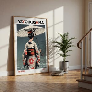 Yayoi Kusama Inspired Geisha Print: Vintage Japanese Art (Digital Download, 24x36in)