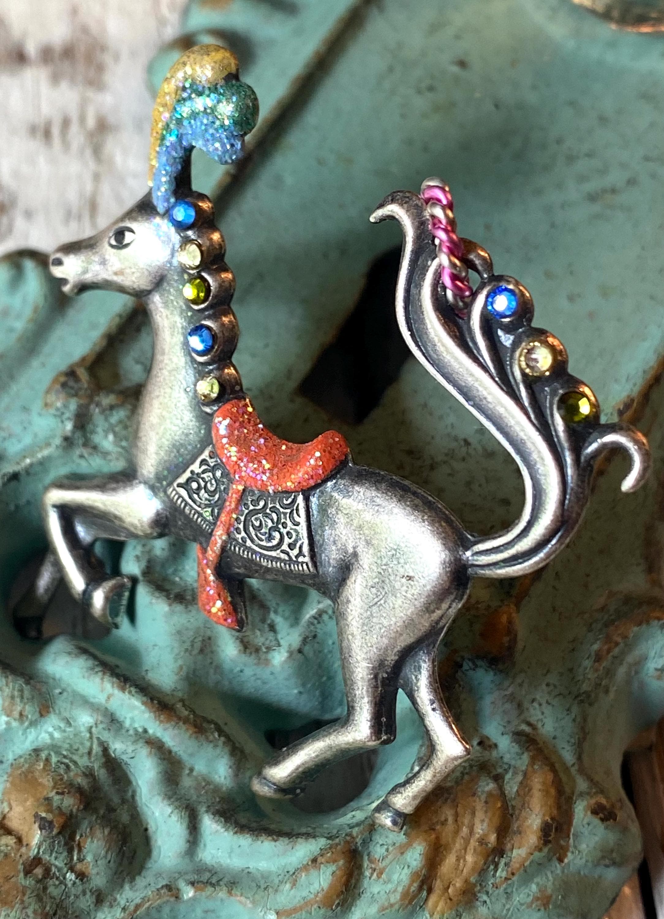 Silver Vintage Carnival Horse - Etsy