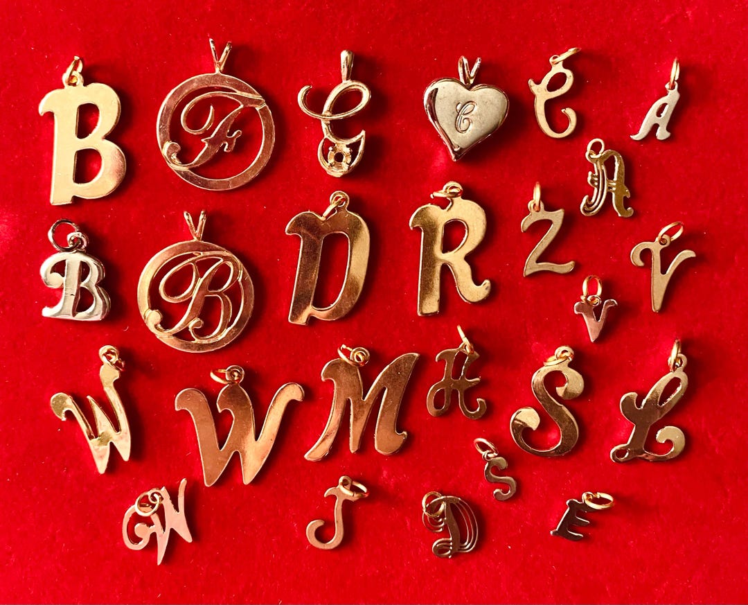 Pick a Charm, Vintage Letter Name Pendant, Choice of Initial ...