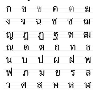 Thai Alphabets, Thai consonants, Thai letters Tracing,  Handwriting Alphabets, Thai worksheets