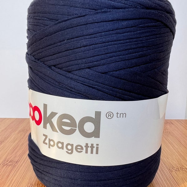 Dark Blue T-Shirt Yarn, weaving tapestry, Zpagetti Yarn, Crochet Yarn, Jersey Yarn, Macrame Yarn, Chunky Yarn, Rug fabric