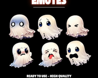 Animierte Geist Twitch Emotes | Chibi Halloween Luftschlange Emoji (Digitaler Download)