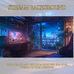 NeoCity Background, Cozy Gamer Girl Room Background, Twitch Background, Vtuber Background, Static Background, Background Twitch, Cozy, Lofi