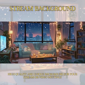 CityGlow Background, Cozy Gamer Girl Room Background, Twitch Background, Vtuber Background, Static Background, Background Twitch, Cozy, Lofi