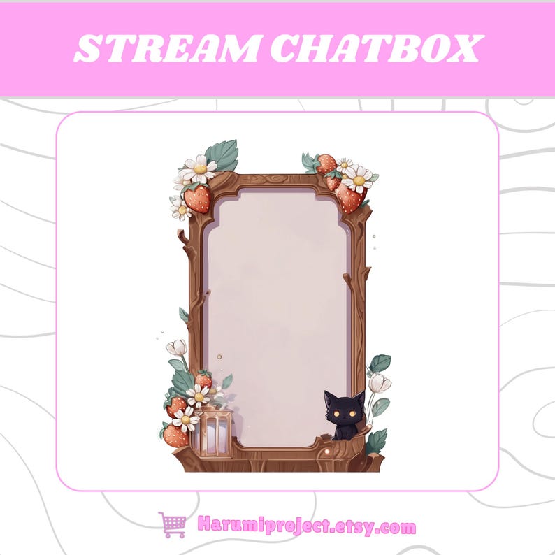 Elegant Pastel Stream Chatbox Overlay, Twitch Chat Frame (PNG) - Etsy