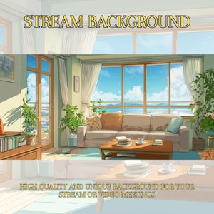 SeaBreez Background, Cozy Gamer Girl Room Background, Twitch Background, Vtuber Background, Static Background, Background Twitch, Cozy, Lofi