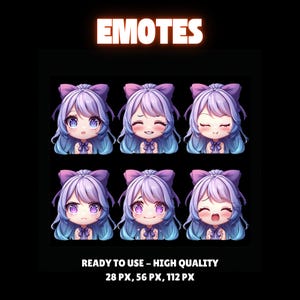GlowChic Emotes Or Kick Emotes | Animated Emotes | Chibi anime style | Twitch Sub Emotes, Emoji for streamer Twitch, Facebook, Discord