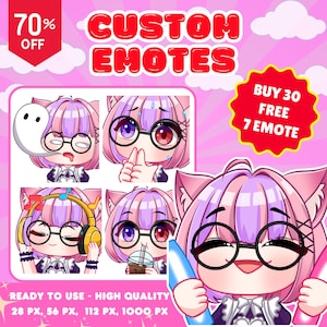 Custom Twitch Emotes Or Kick Emotes | Animated Emotes | Chibi anime style | Twitch Sub Emotes, Emoji for streamer Twitch, Facebook, Discord