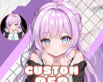 Encargo de personaje de anime personalizado / Dibujo de anime / Arte de anime original / Fanart / Regalo personalizado / Arte digital / Icono PFP / Avatar