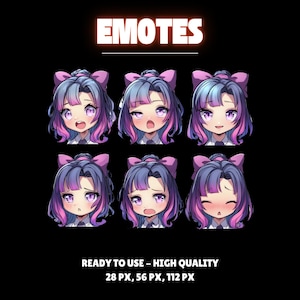 GlowMira Emotes Or Kick Emotes | Animated Emotes | Chibi anime style | Twitch Sub Emotes, Emoji for streamer Twitch, Facebook, Discord