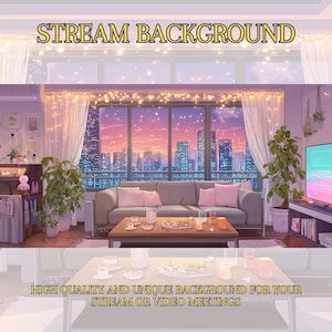 Glowsetの背景、居心地の良いゲーマーガールルームの背景、Twitchの背景、Vtuberの背景、静的な背景、Twitchの背景、居心地の良い、Lofi
