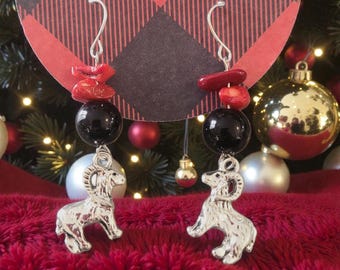 Yule Goat Earrings - nickel free