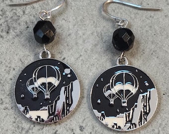 Hot Air Balloon Enamel Earrings - nickel free