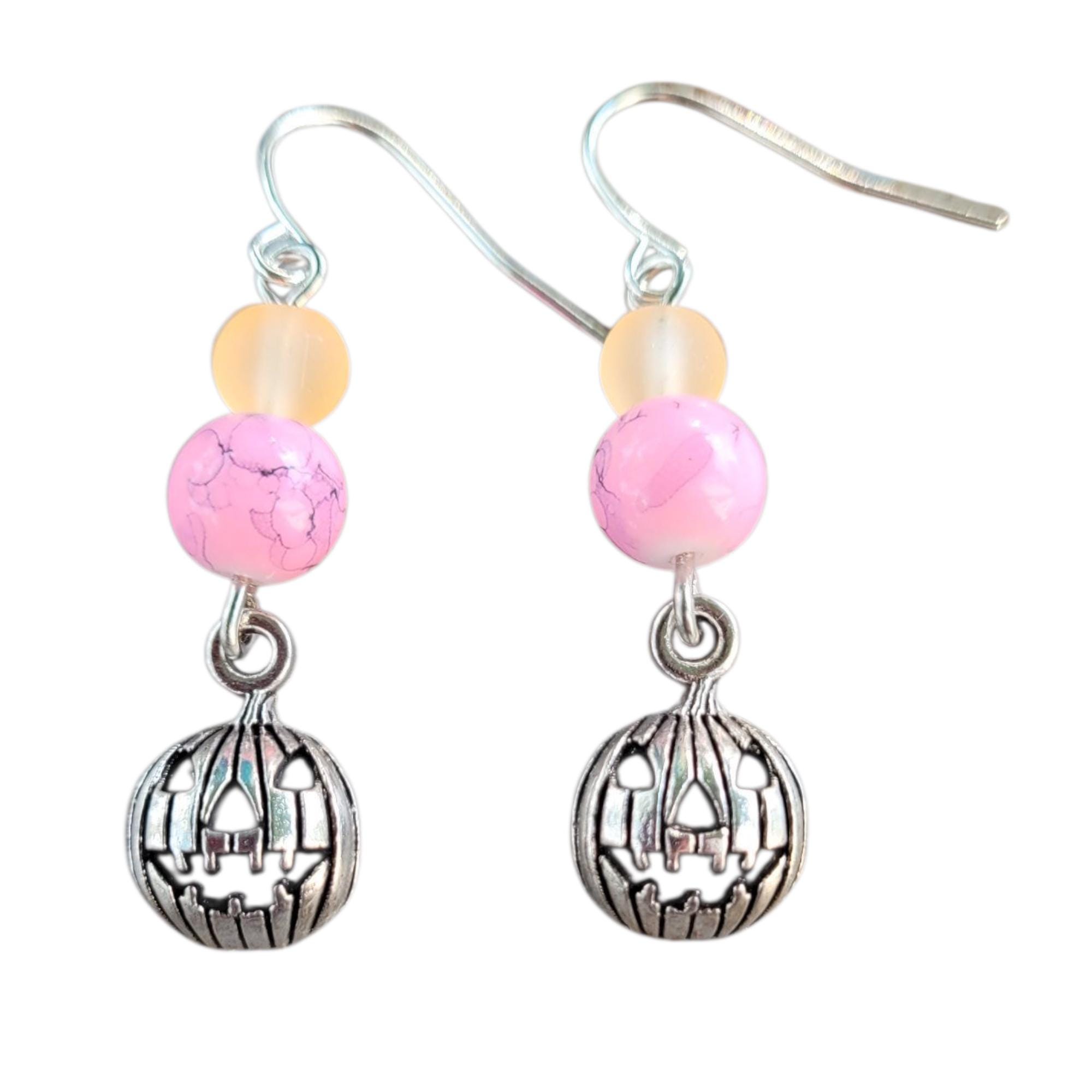 Summerween Pumpkin Earrings - nickel free - Thumbnail 5