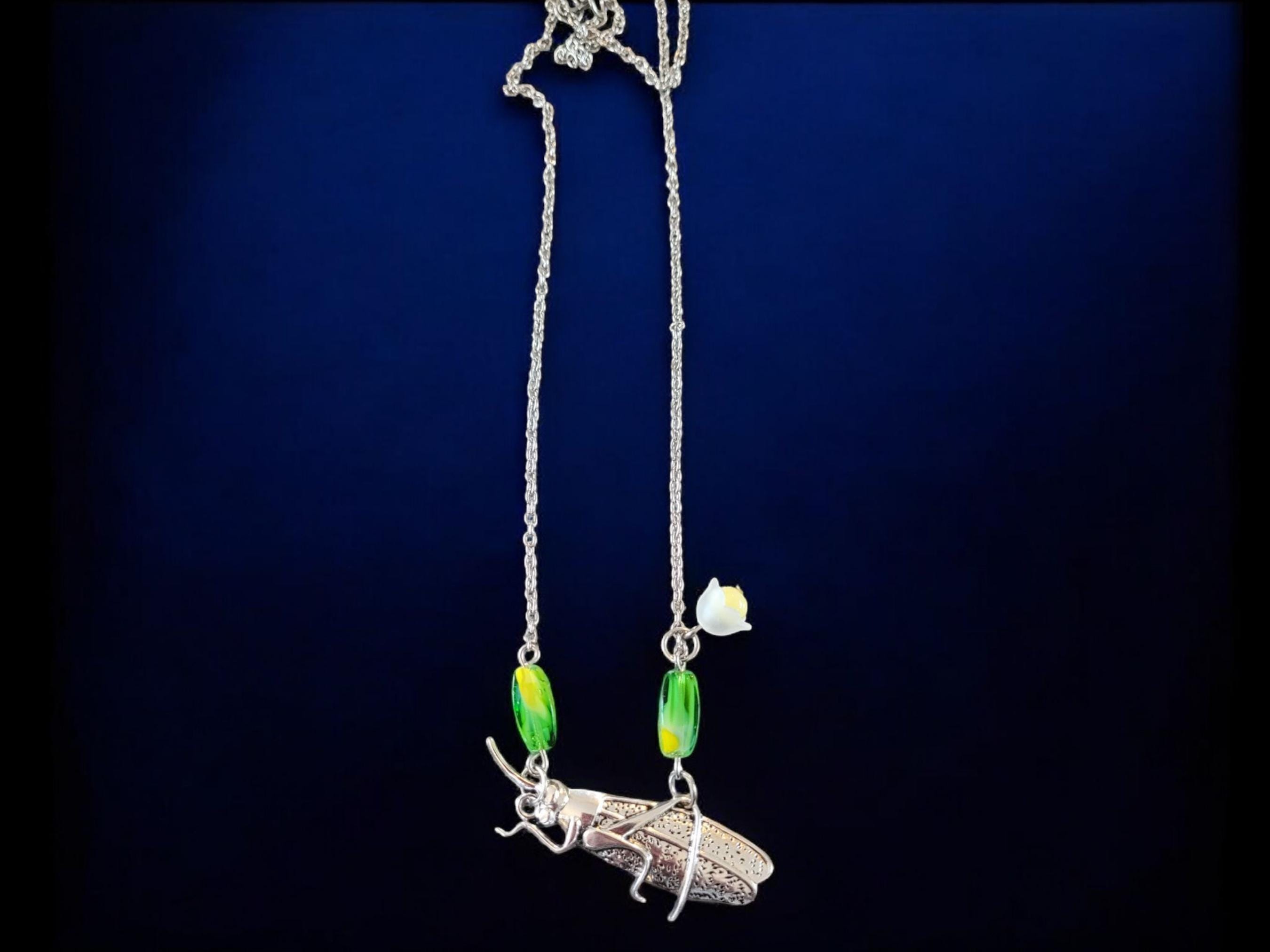 Grasshopper Pendant Necklace - Thumbnail 3