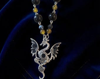 Collar de ágata con vetas de dragón
