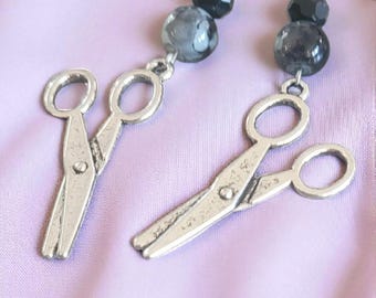 Scissor Earrings, pride - nickel free
